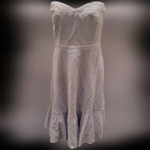 J. Crew Striped Strapless Seersucker Dress